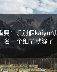 冷门但重要：识别假kaiyun其实看域名一个细节就够了