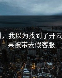 真没想到，我以为找到了开云app，结果被带去假客服