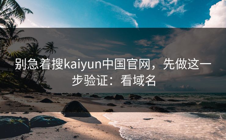 别急着搜kaiyun中国官网，先做这一步验证：看域名