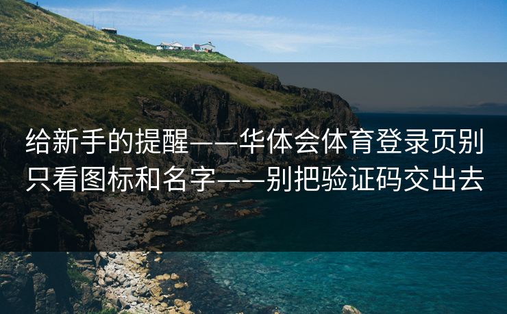 给新手的提醒——华体会体育登录页别只看图标和名字——别把验证码交出去